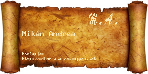 Mikán Andrea névjegykártya